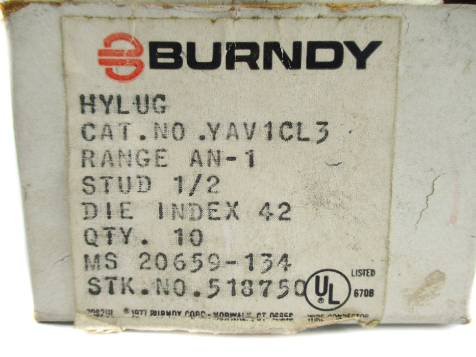 BURNDY YAV1CL3 (PKG OF 10) NSMP