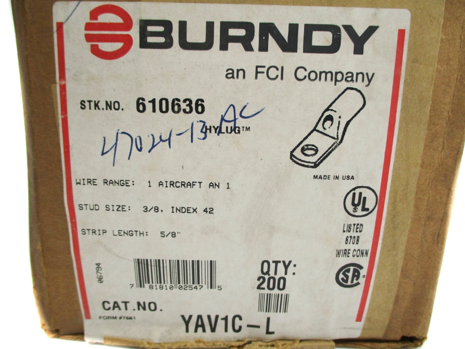 BURNDY YAV1C-L (PKG OF 200) NSFS