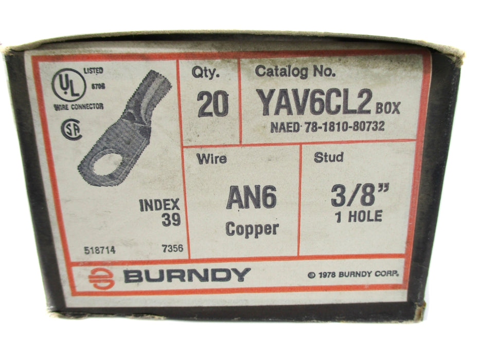BURNDY YAV6CL2 (PKG OF 20) NSMP