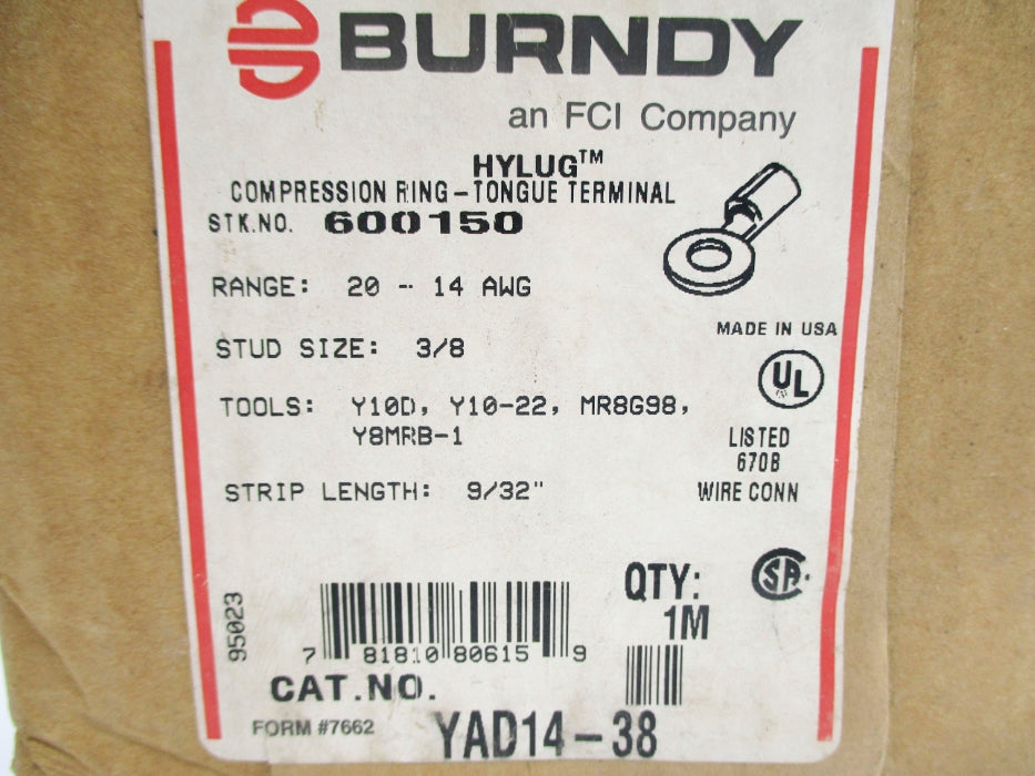 BURNDY YAD14-38 (PKG OF 1M) NSFS