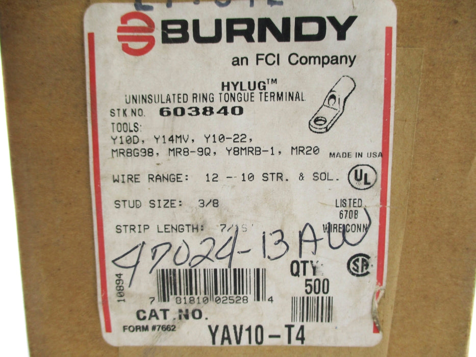 BURNDY YAV10-T4 (PKG OF 500) NSFS