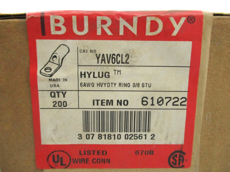 BURNDY YAV6CL2 (PKG OF 200) NSFS