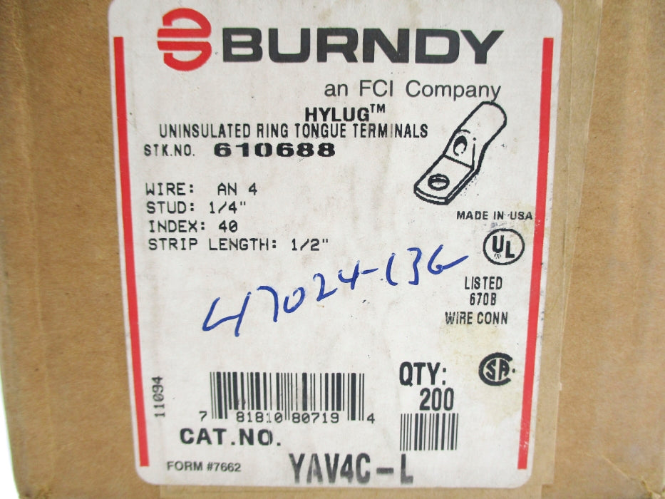 BURNDY YAV4C-L (PKG OF 200) NSFS