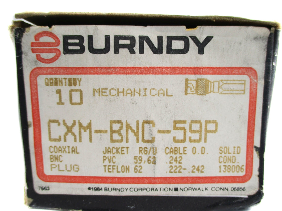 BURNDY CXM-BNC-59P (PKG OF 10) NSMP