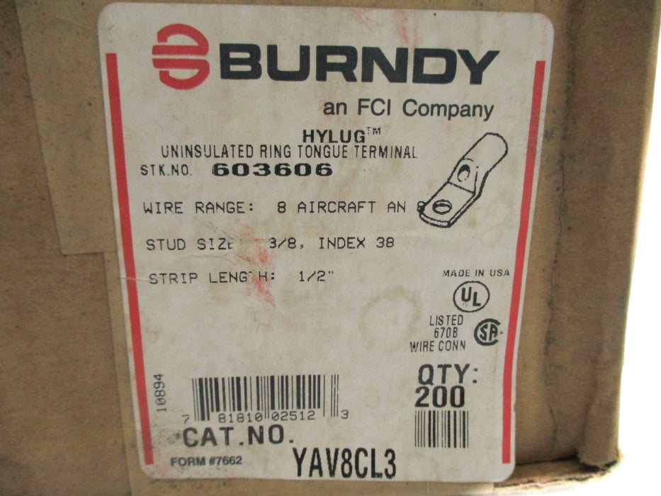 BURNDY YAV8CL3 (PKG OF 200) NSFS