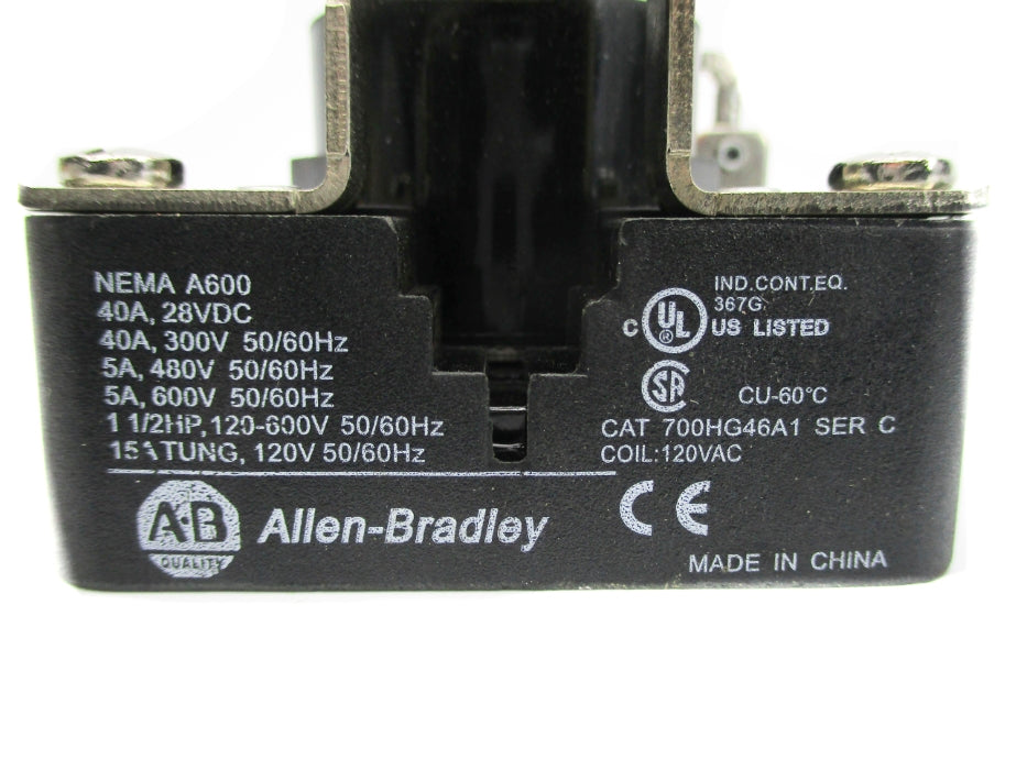 ALLEN BRADLEY 700-HG46A1 SER. C 120VAC NSNP