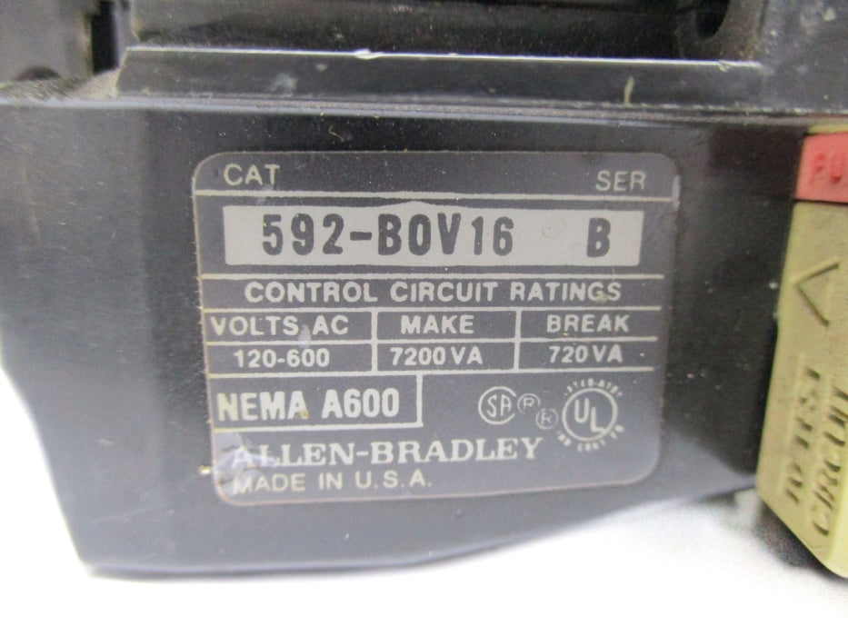 INDUSTRIAL SPARE PART 592-BOV16 SER. B 120-600VAC UNMP