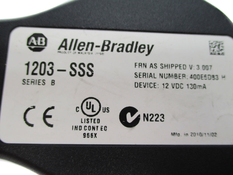 ALLEN BRADLEY 1203-SSS SER. B F/W 3.007 NSNP