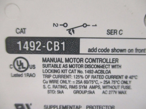 ALLEN BRADLEY 1492-CB1H150 SER. C 15A 277VAC NSNP
