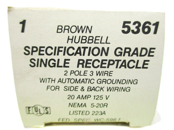 HUBBELL 5361 125V 20A NSMP