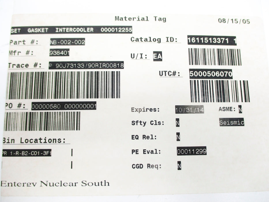 ENTERGY NUCLEAR SOUTH NB-002-002 NSMP