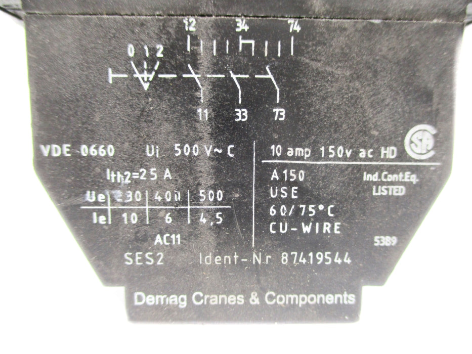 DEMAG CRANES & COMPONENTS 87419544 UNMP