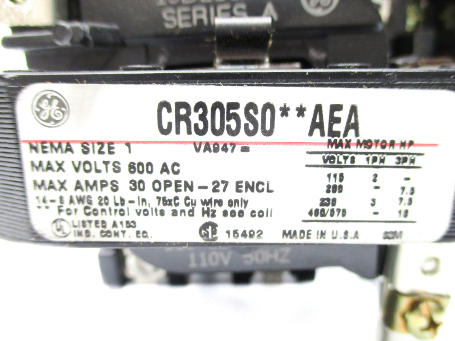 GENERAL ELECTIRC CR305S002AEA 110/115-120V 30A NSNP