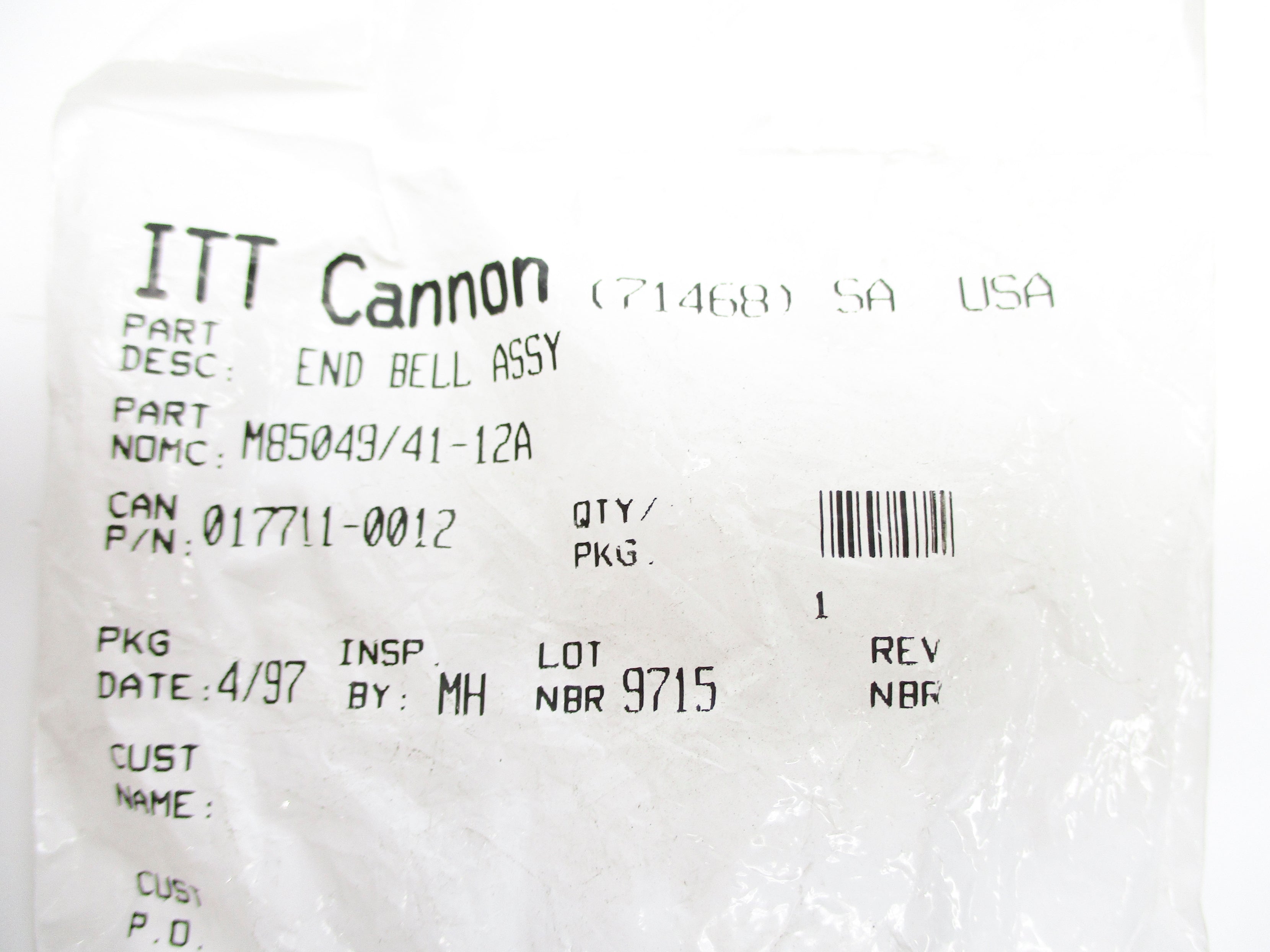 ITT CANNON M85049/41-12A NSMP