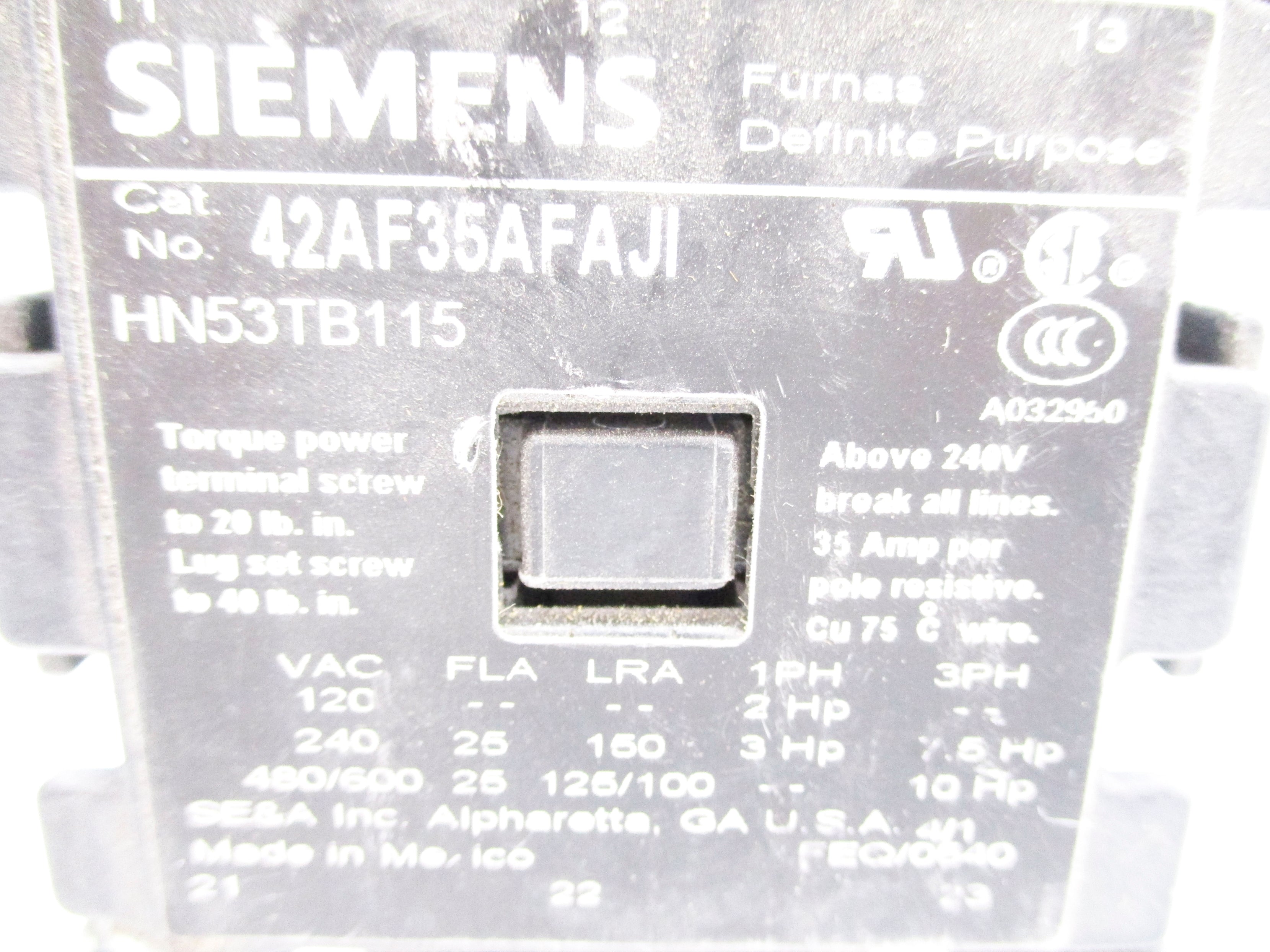 SIEMENS 42AF35AFAJI 120V UNMP