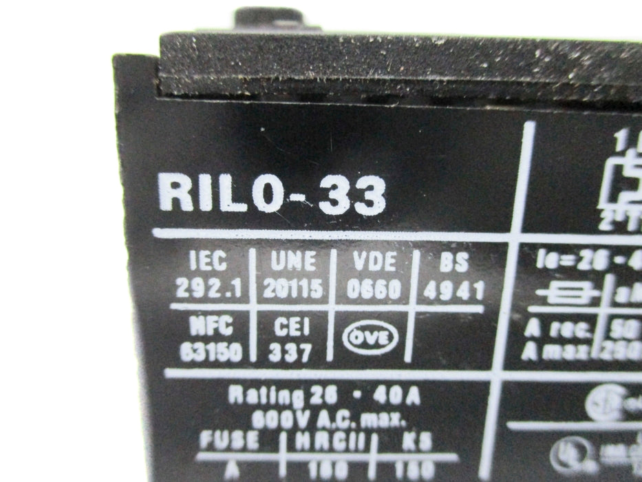 JOSLYN CLARK RILO-33 26-40A 600VAC NSNP