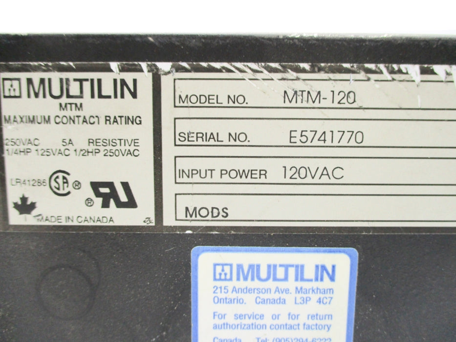 MULTILIN MTM-120 UNMP
