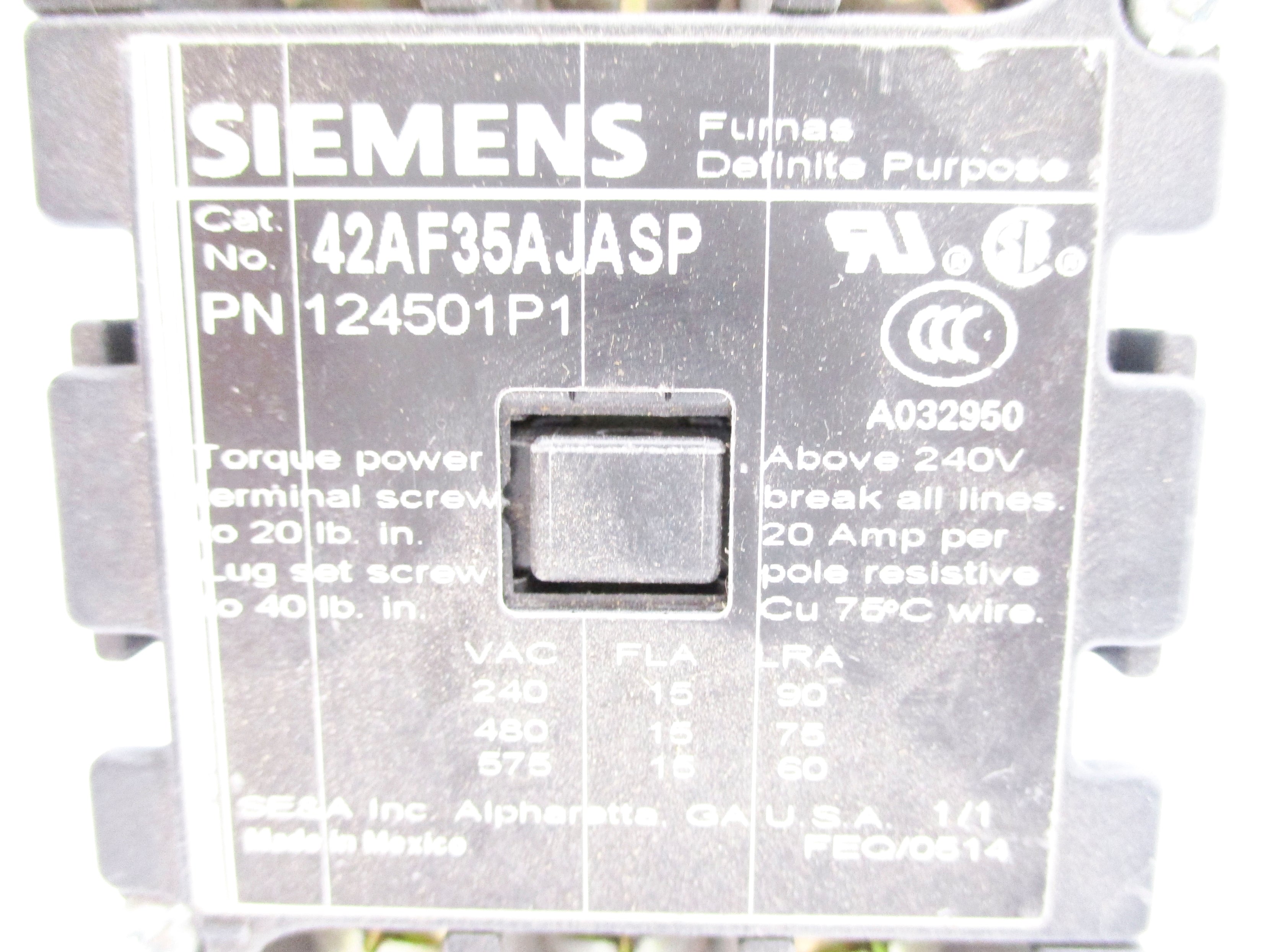 SIEMENS 42AF35AJASP 24V UNMP