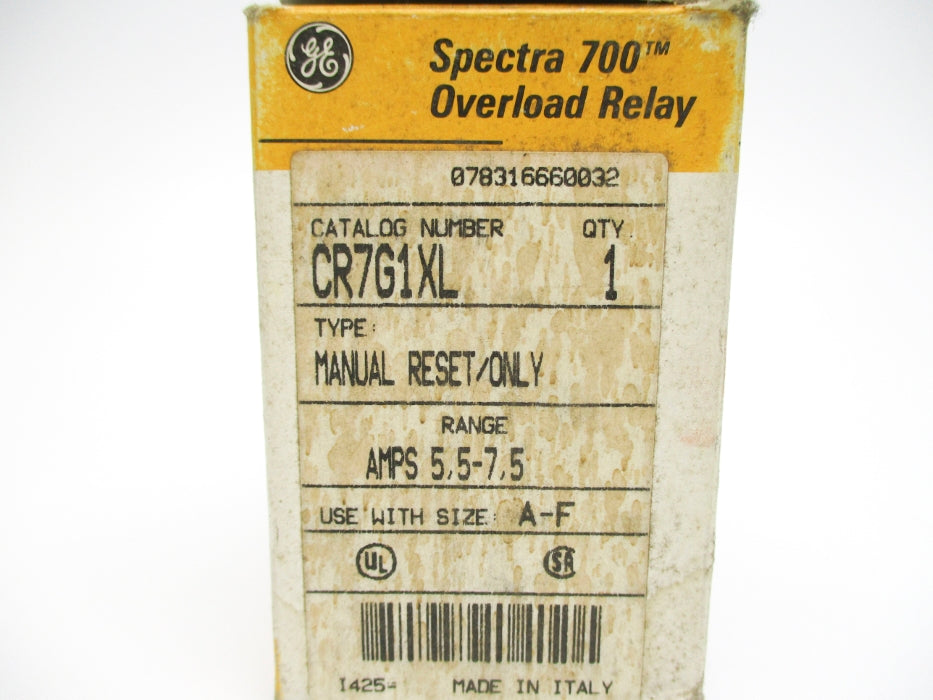 GENERAL ELECTRIC CR7G1XL 5.5-7.5A 660V NSMP