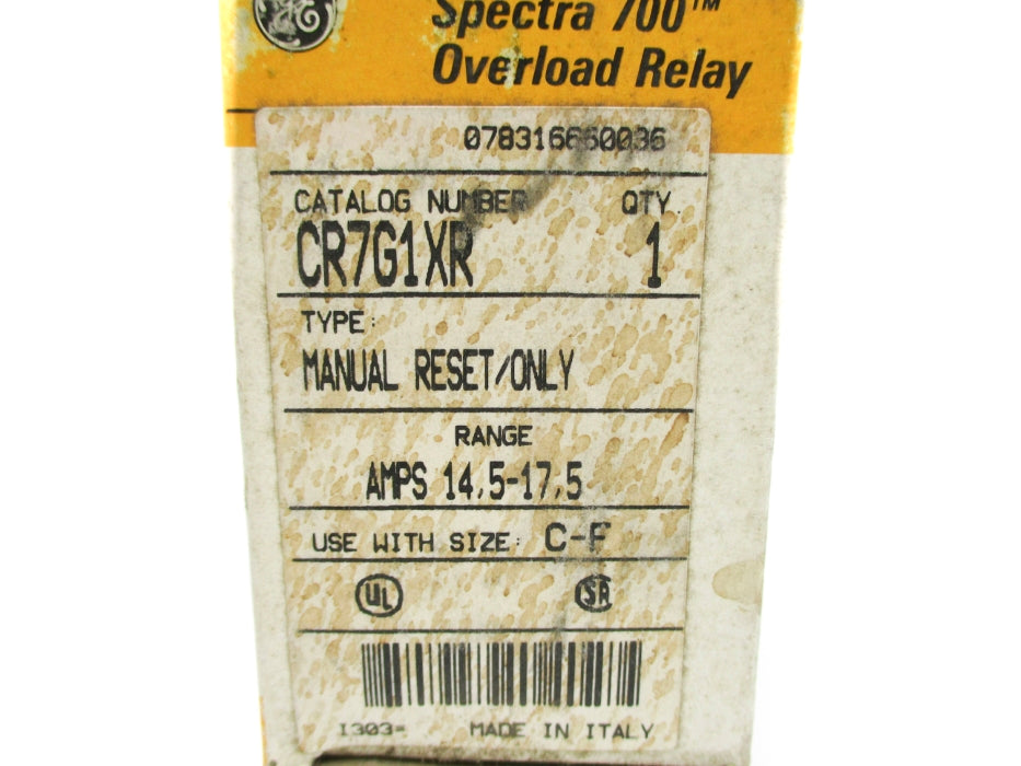 GENERAL ELECTRIC CR7G1XR 14.5-17.5A 660V NSMP
