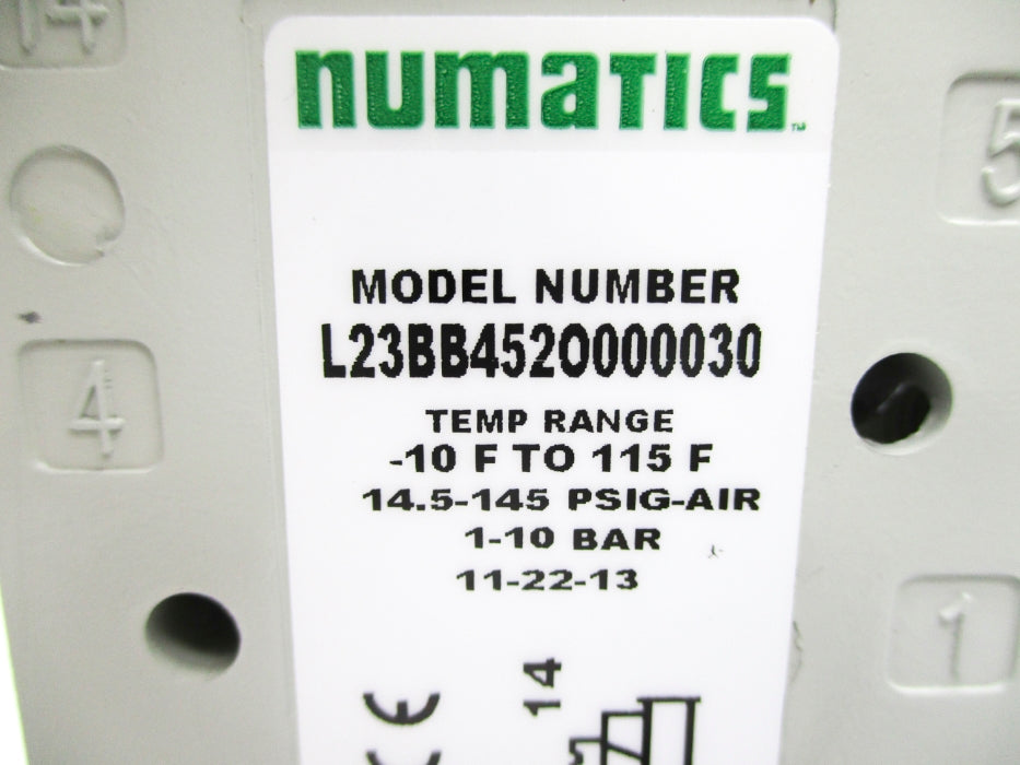 NUMATICS L23BB452O000030 14.5-145PSIG 100-115/50 110-120/60 UNMP