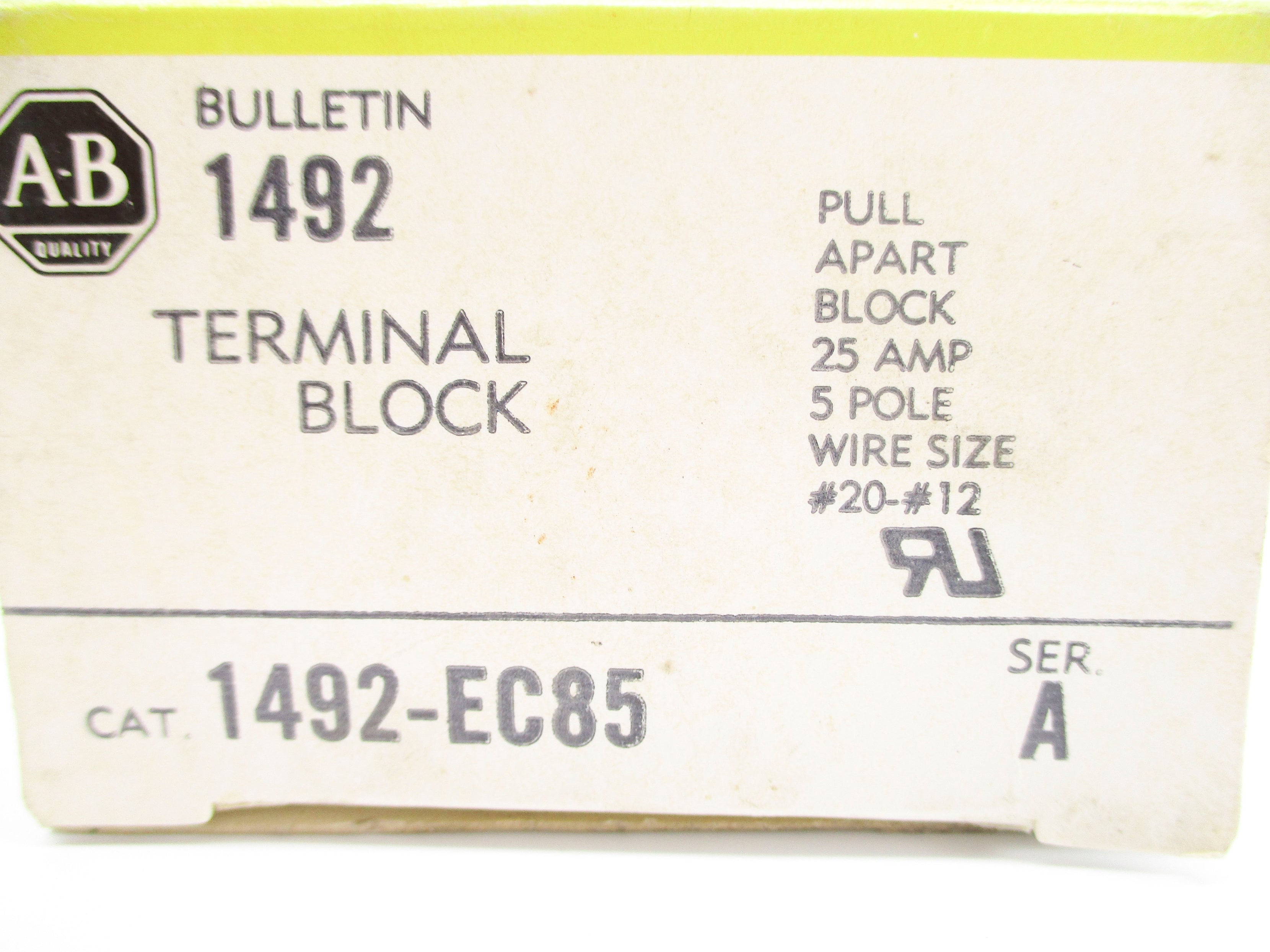 ALLEN BRADLEY 1492-EC85 SER. A 600VAC 25A (BK/YL) NSMP