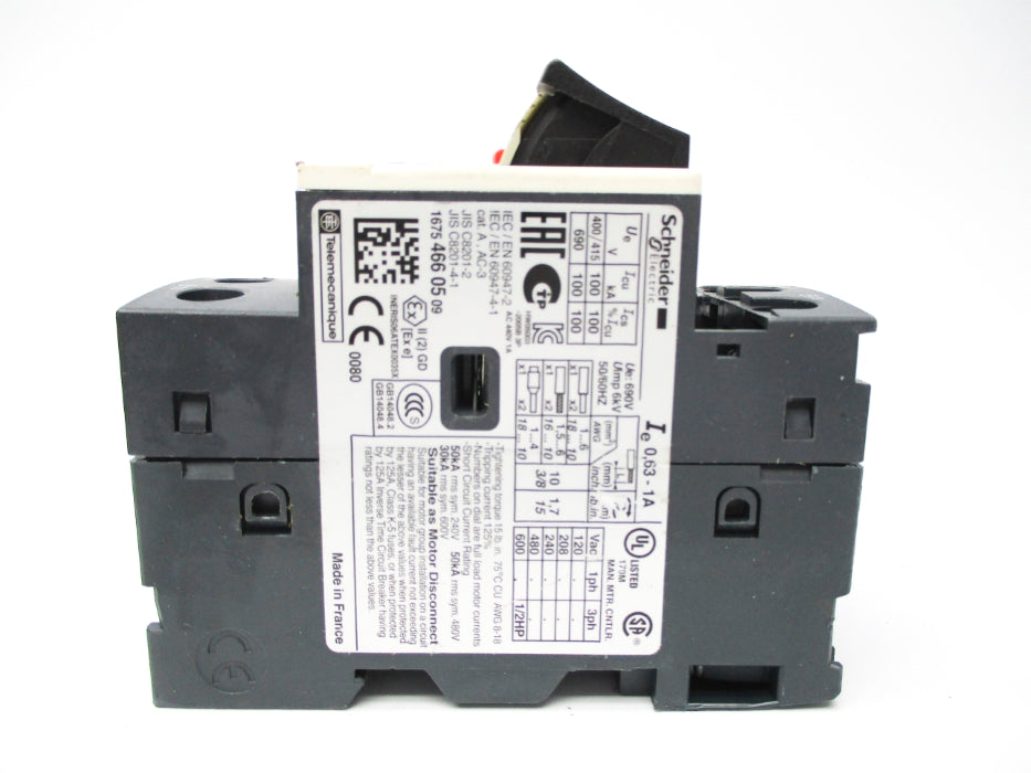 SCHNEIDER ELECTRIC GV2ME05 0.63-1A UNMP