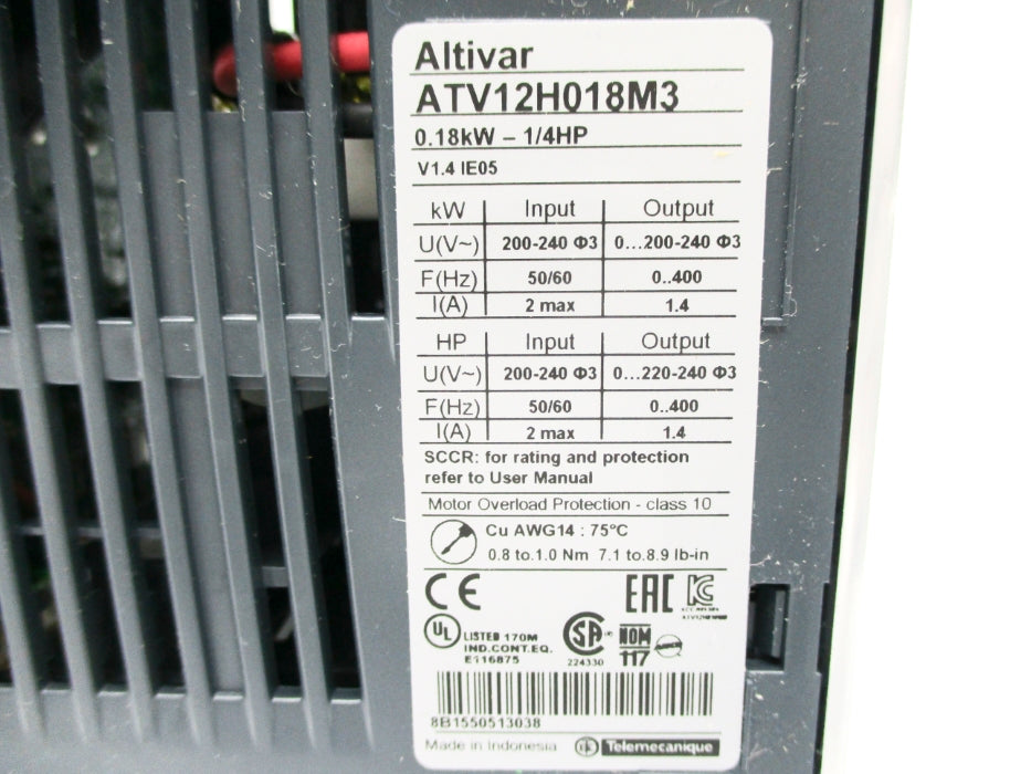 SCHNEIDER ELECTRIC ATV12H018M3 UNMP