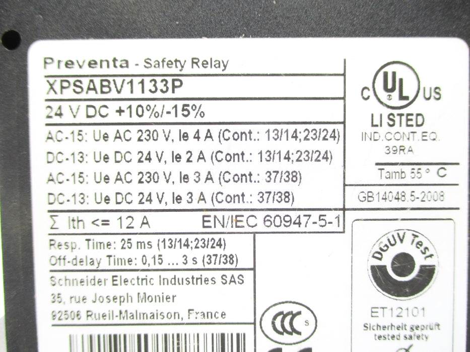 SCHNEIDER ELECTRIC XPSABV1133P 24VDC NSNP