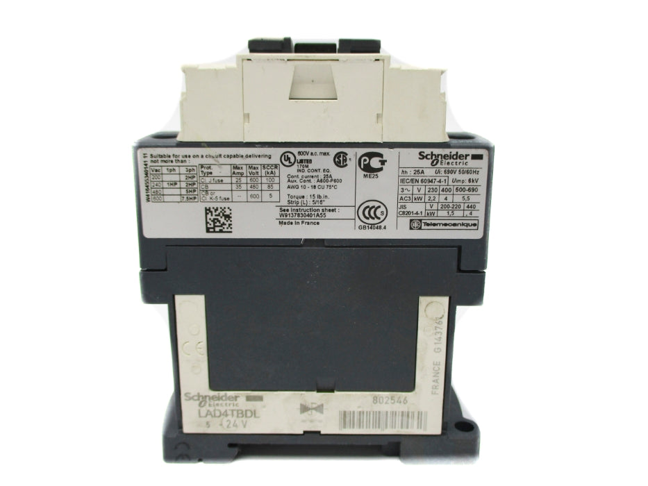 SCHNEIDER ELECTRIC LC1D09BD 24VDC (AS PICTURED) UNMP
