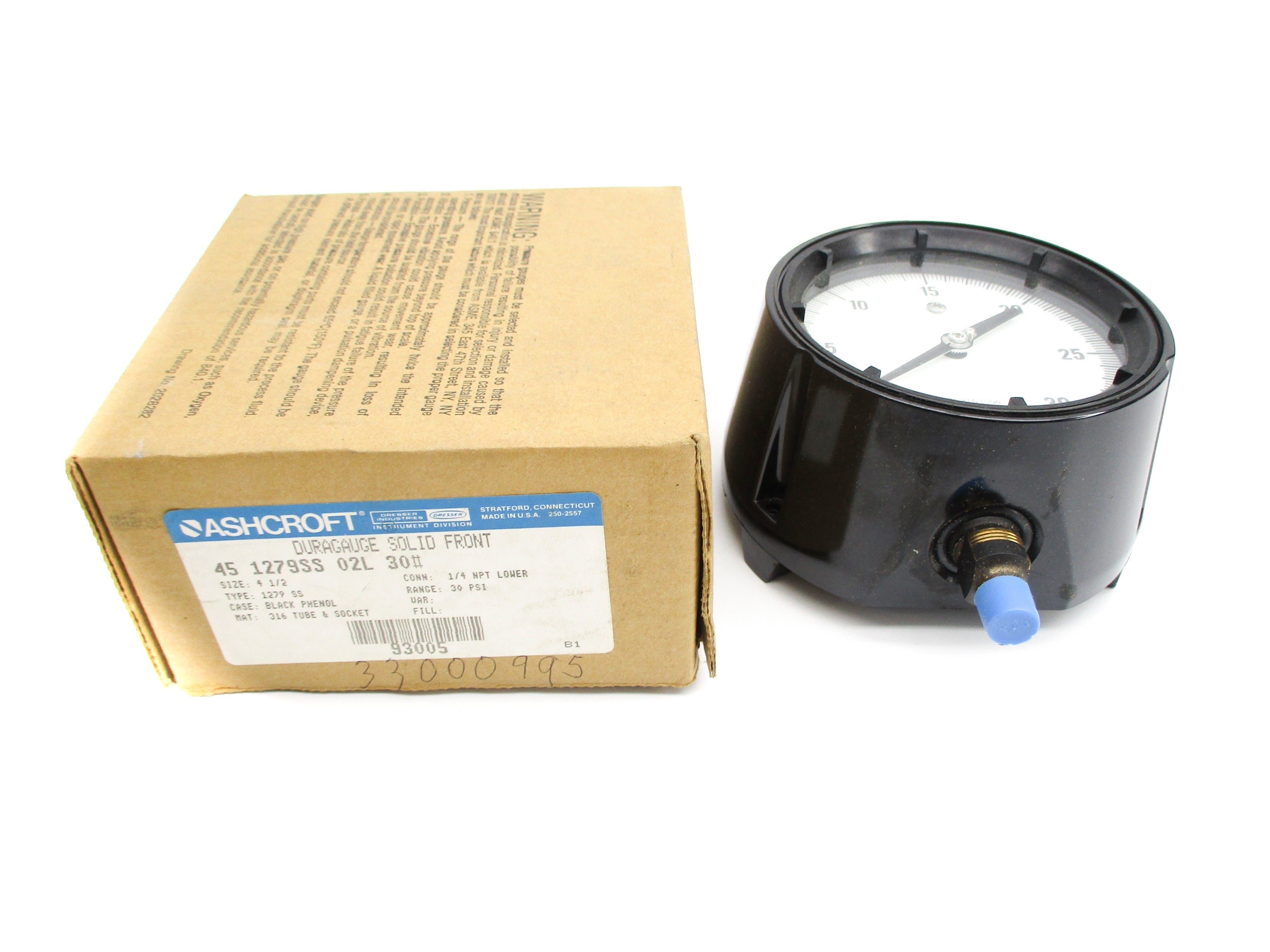 ASHCROFT 451279SS02L30# 0-30PSI NSMP
