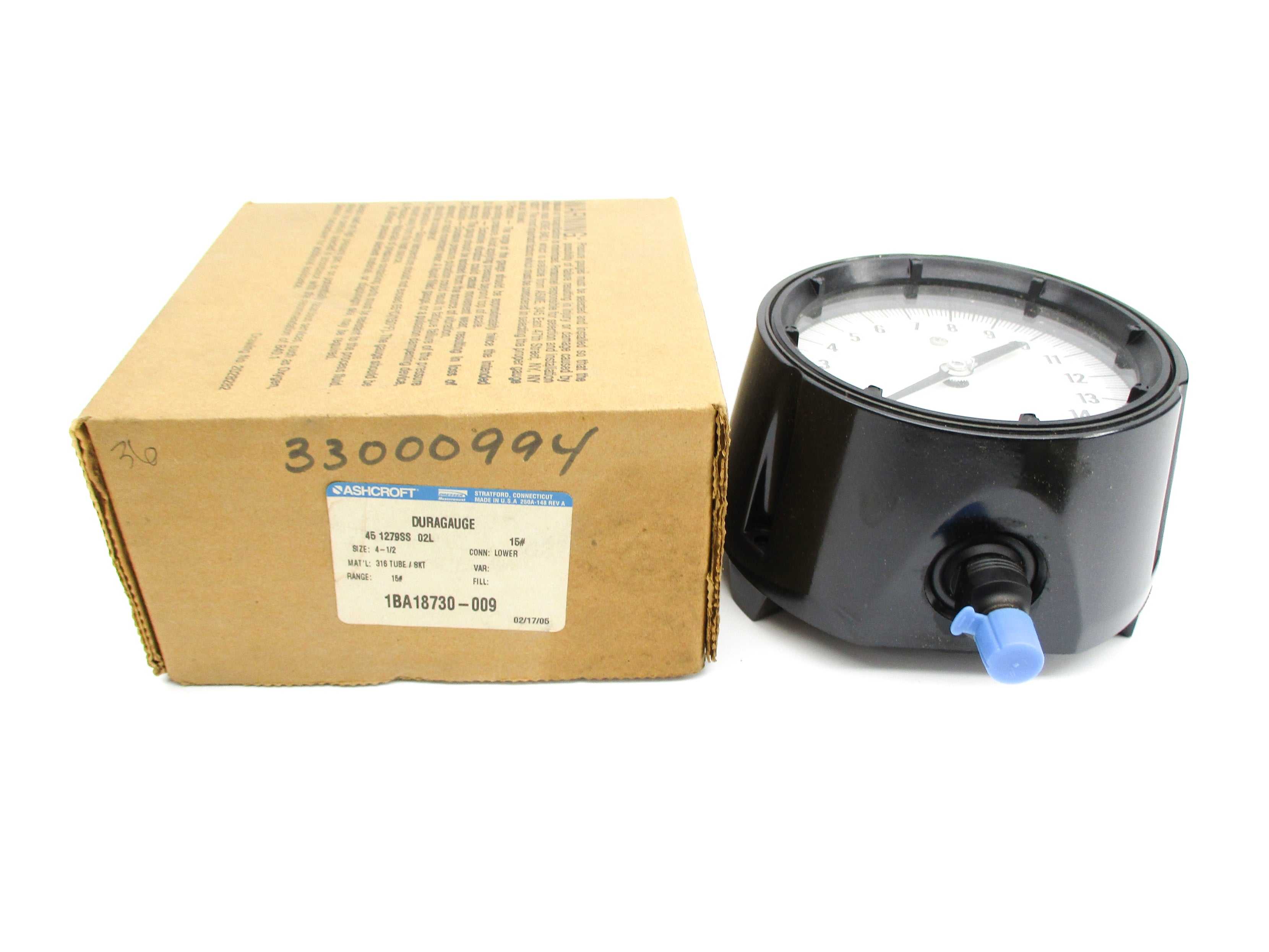 ASHCROFT 451279SS02L15# 0-15PSI NSMP