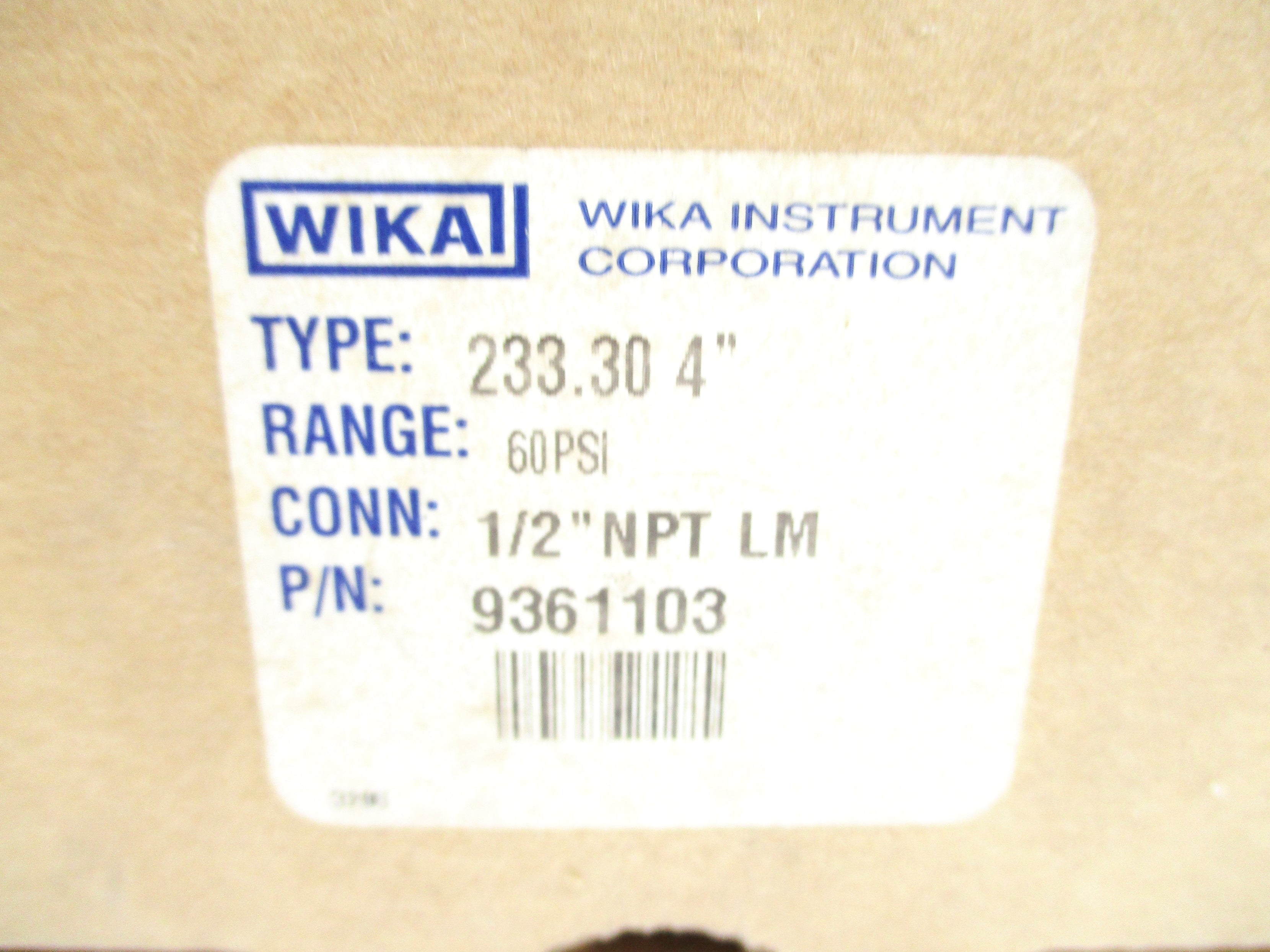 WIKA 9361103 0-60PSI NSMP