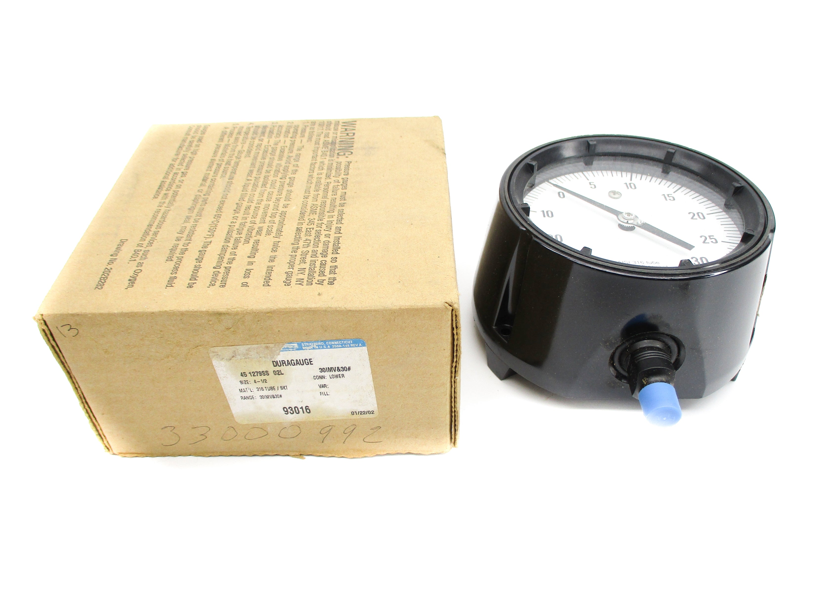 ASHCROFT 451279SS02L30IMV&30# 30IMV-30PSI NSMP