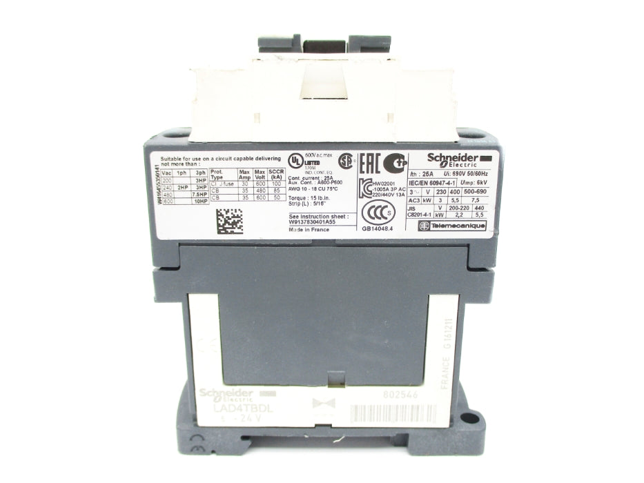 SCHNEIDER ELECTRIC LC1D12BL 24VDC (AS PICTURED) UNMP