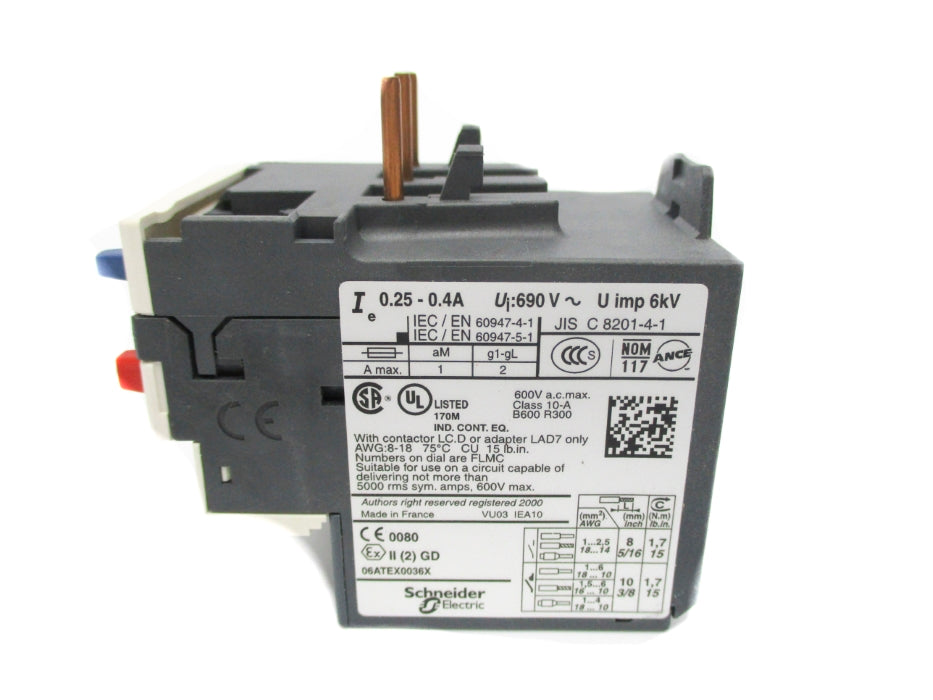TELEMECANIQUE LRD03 0.4-0.25A NSNP