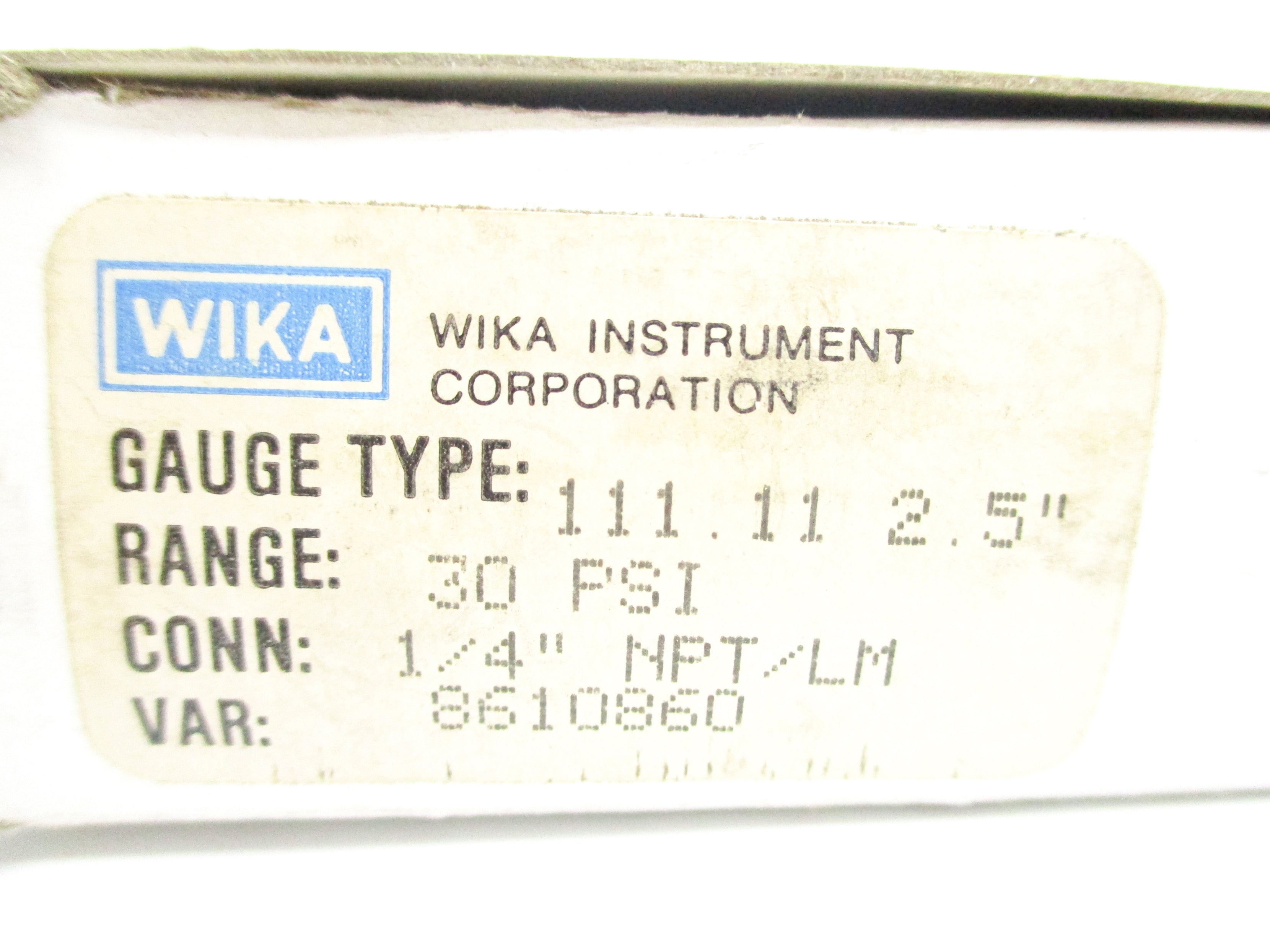 WIKA 8610860 0-30PSI NSMP