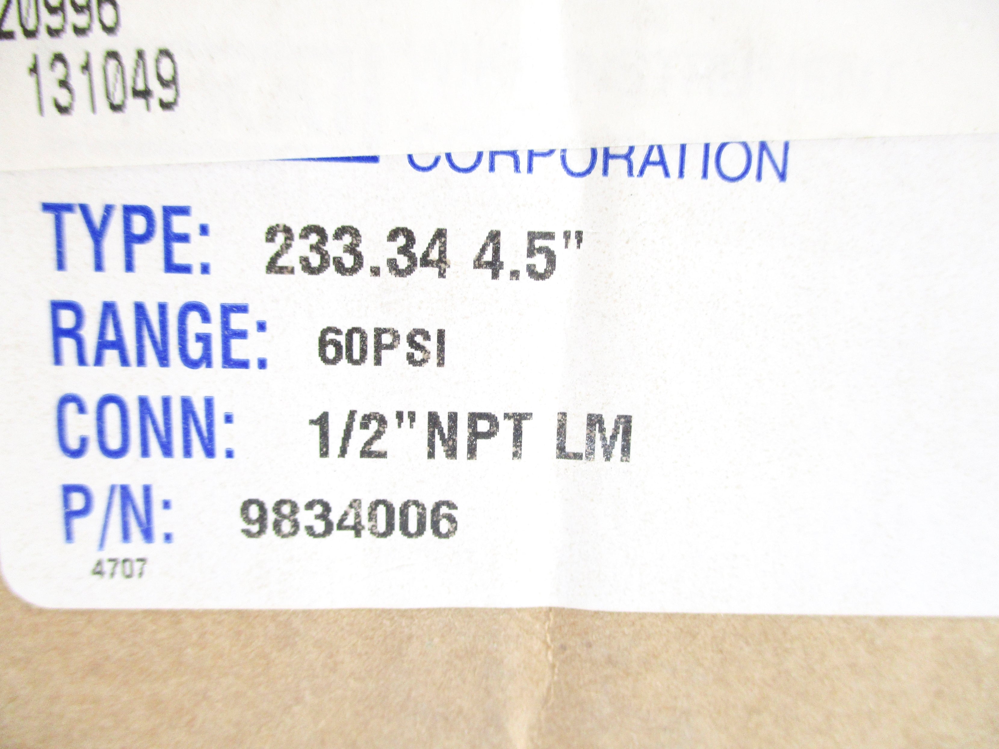 WIKA 9834006 0-60PSI NSMP