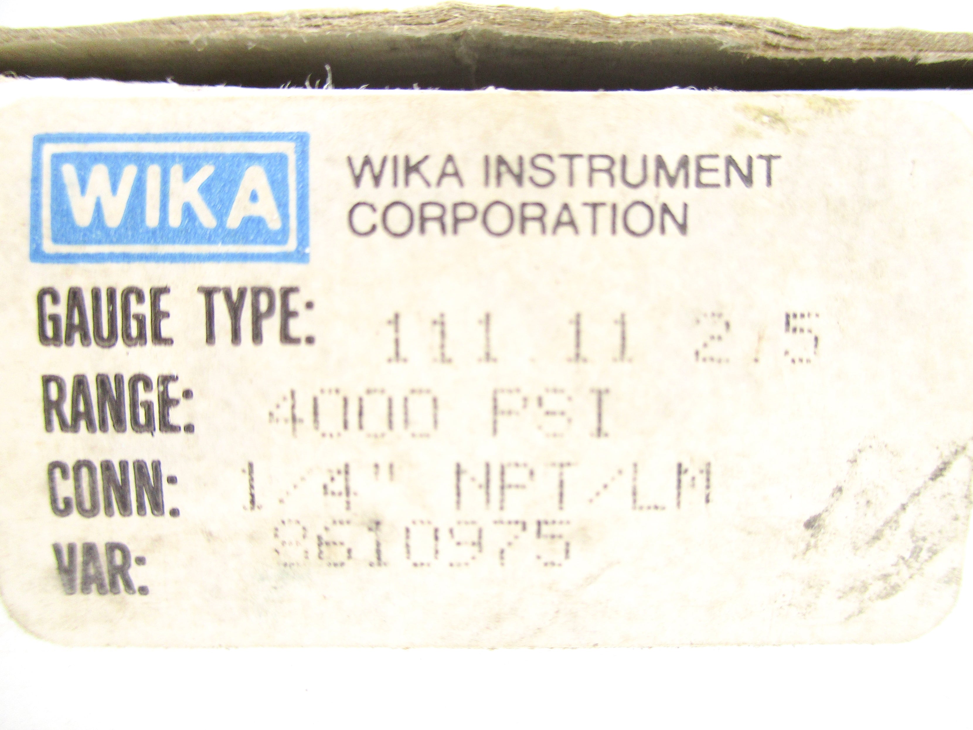 WIKA 8610975 0-4000PSI NSMP