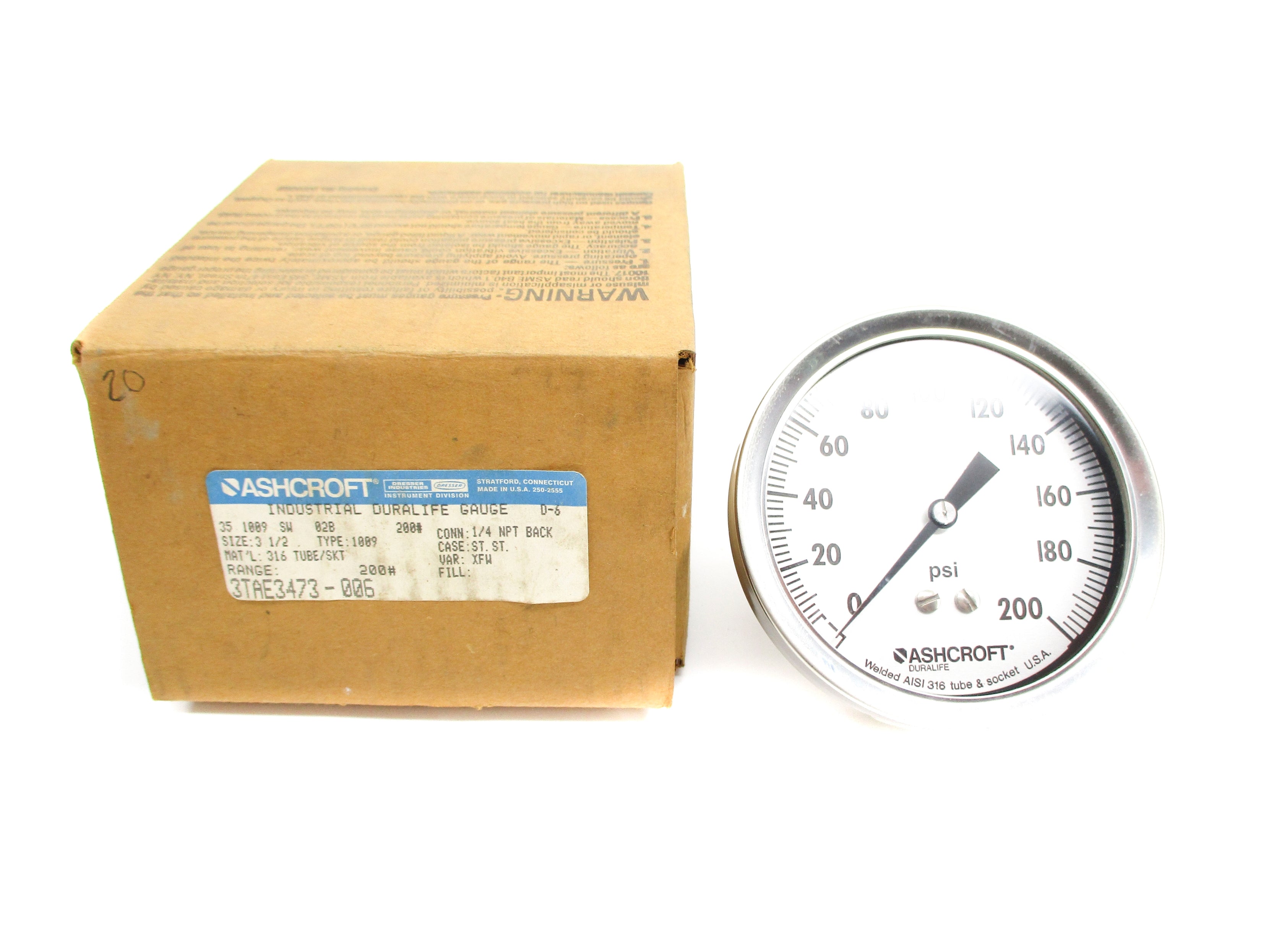 ASHCROFT 351009SW02B200# 0-200PSI NSMP
