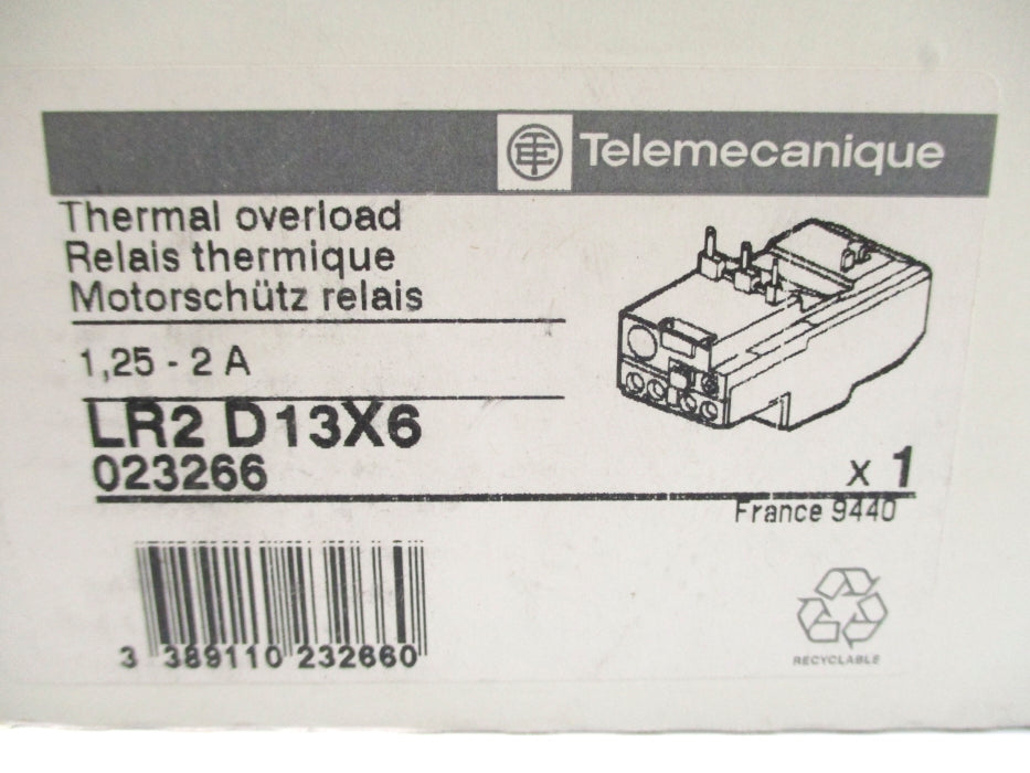 TELEMECANIQUE LR2D13X6 1.25-2A NSFS