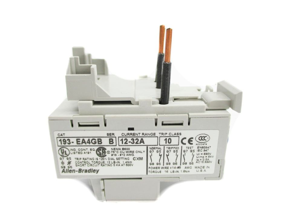 ALLEN BRADLEY 193-EA4GB SER. B 690V 12-32A (BR/WH) NSMP