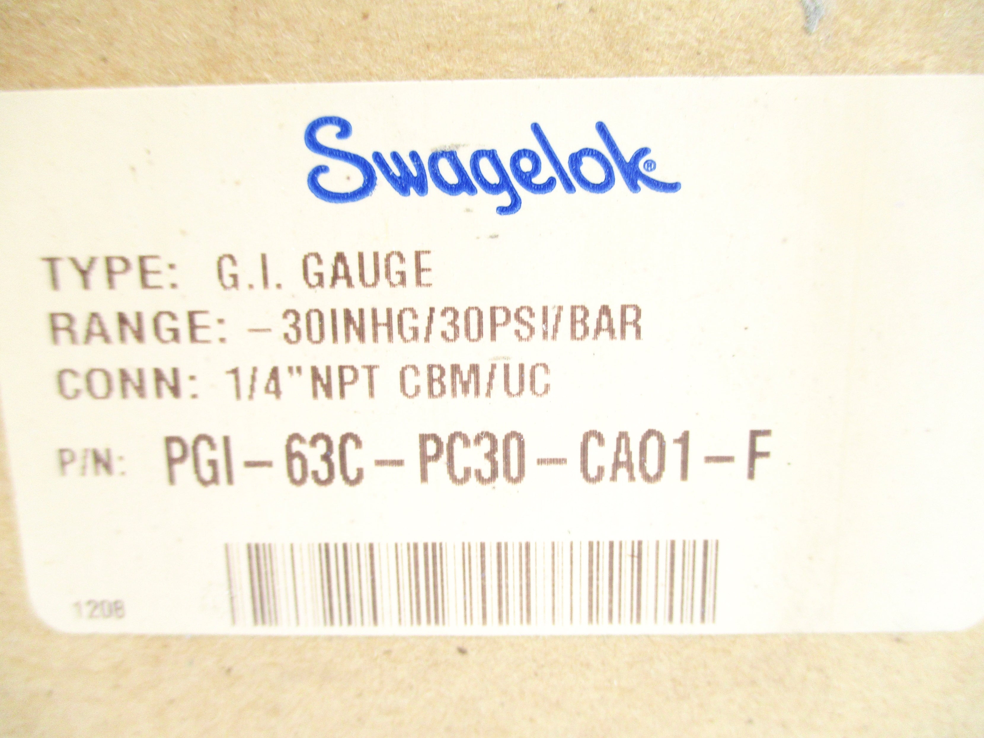 SWAGELOK PGI-63C-PC30-CA01-F -30INHG-30PSI NSMP