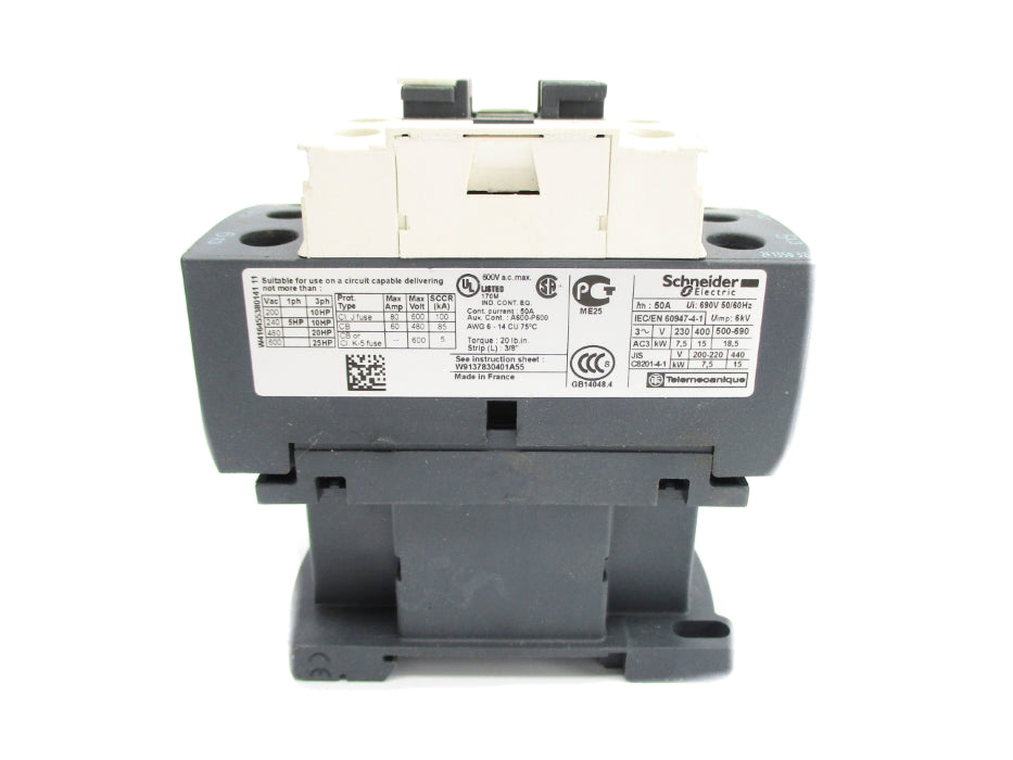 SCHNEIDER ELECTRIC LC1D32F7 110V 50A (AS PICTURED) UNMP