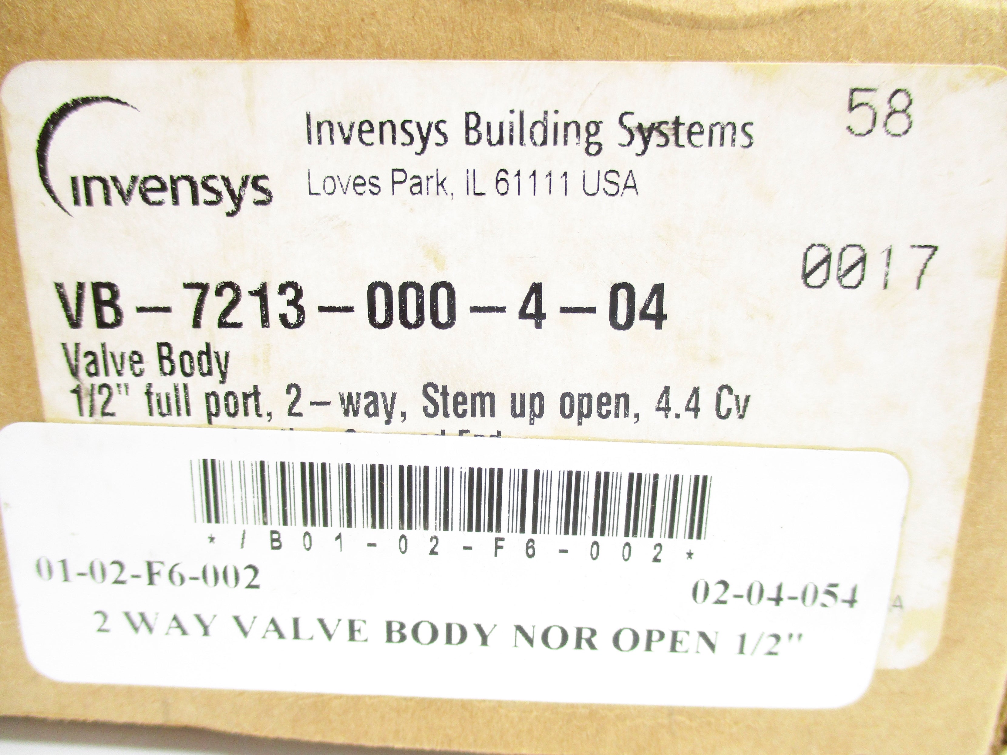 INVENSYS VB-7213-000-4-04 NSMP