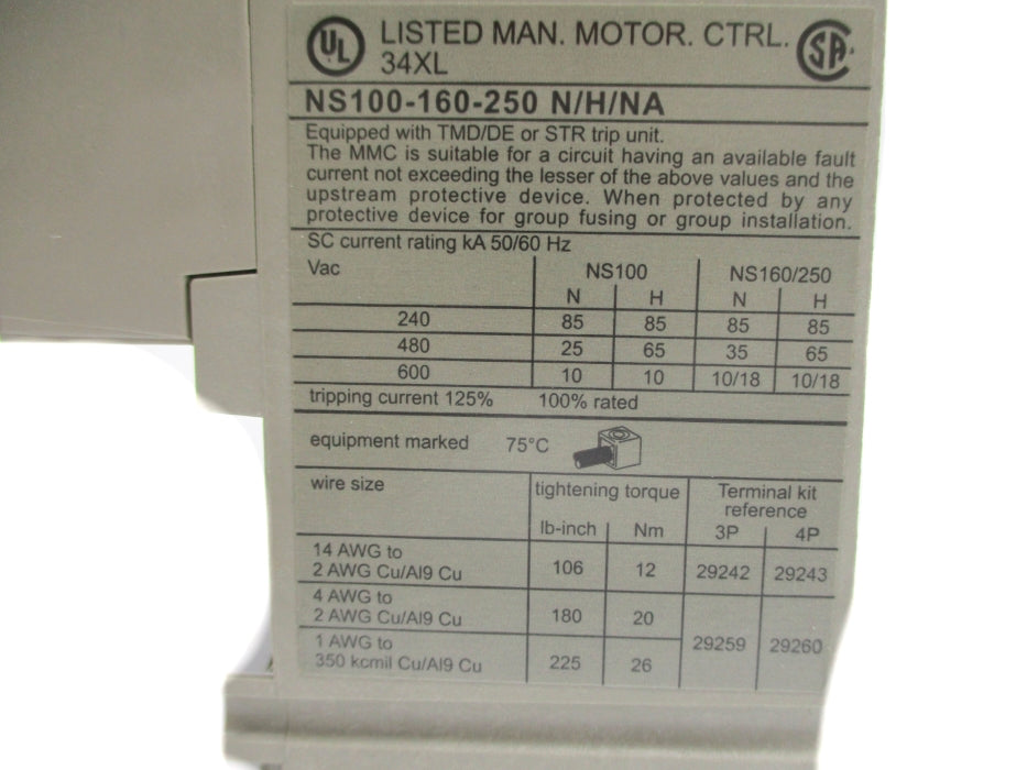 MERLIN GERIN NS160N 160A 750V NSNP