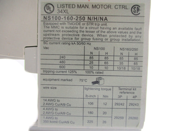 MERLIN GERIN NS250N 250A 750V NSNP