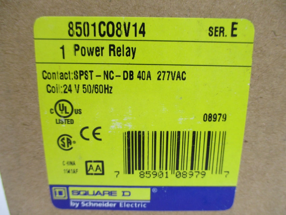 SQUARE D 8501CO8V14 SER. E 40A 24V NSMP