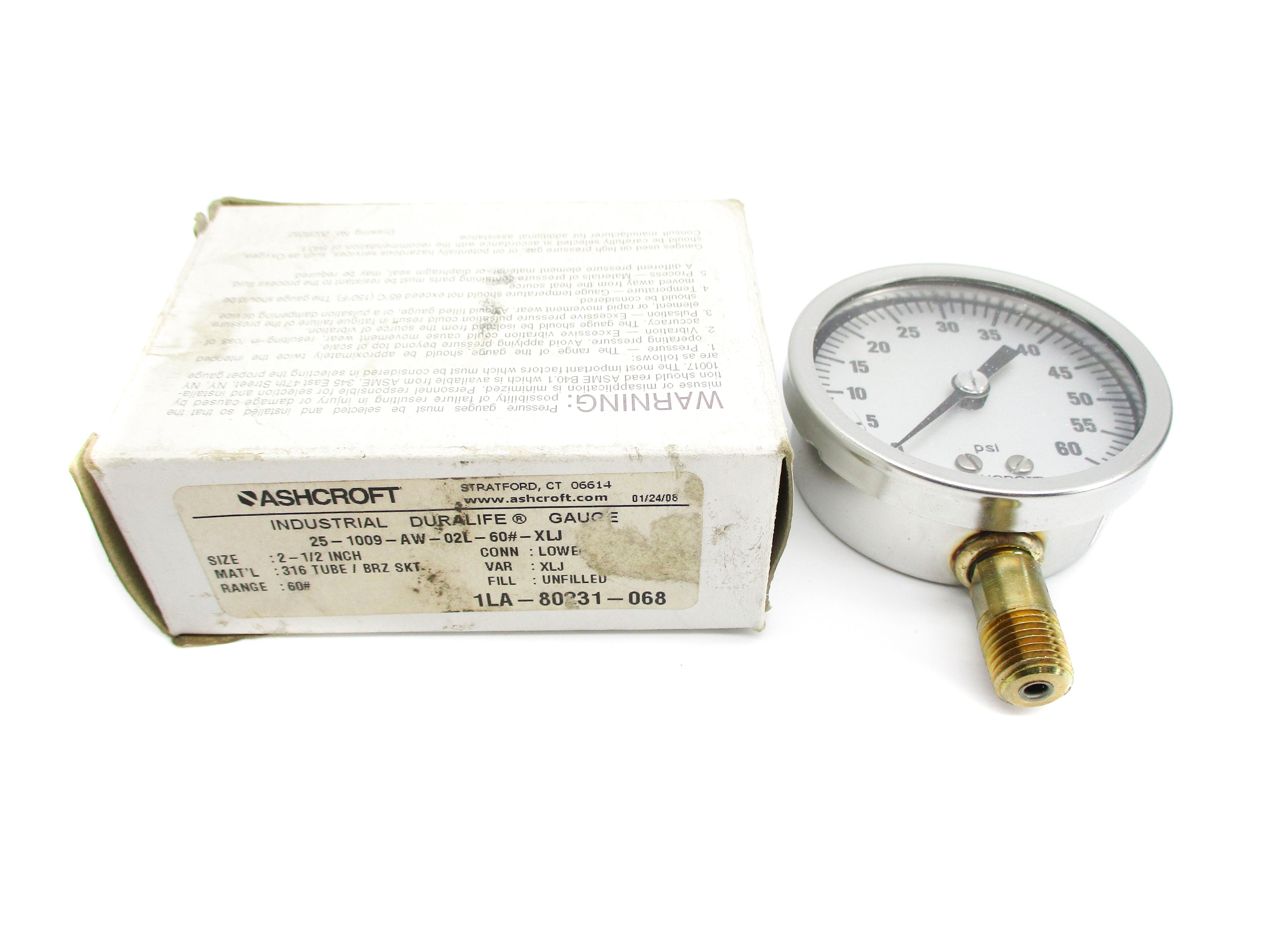 ASHCROFT 251009AW02L60# 0-60PSI NSMP