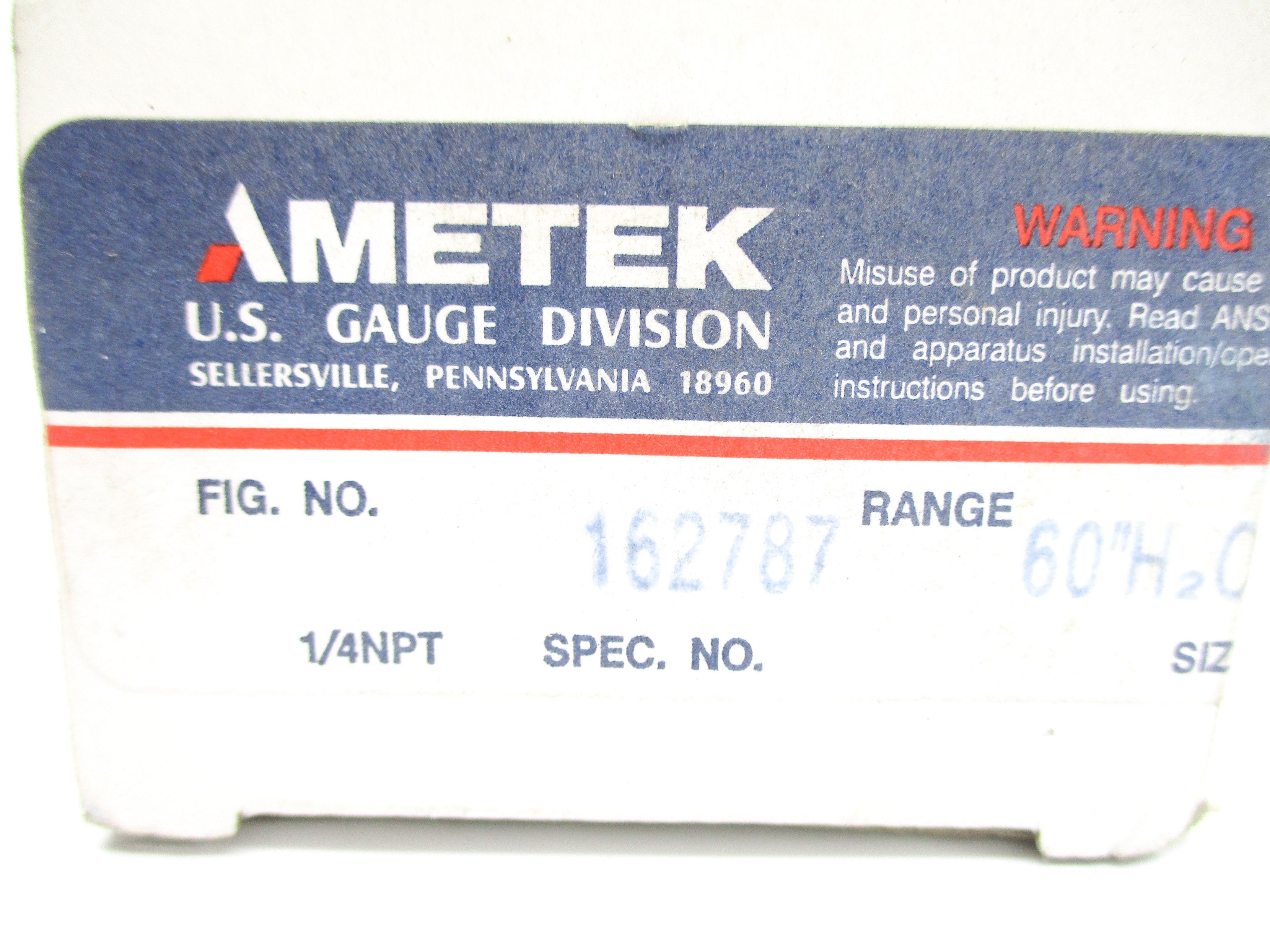 AMETEK 162787 0-60"H20 NSMP